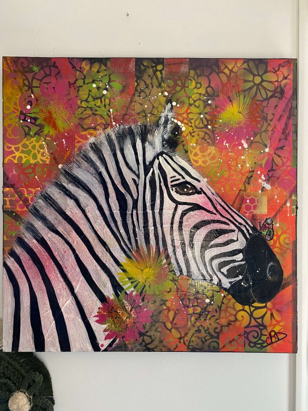 Tableau zèbre 60 x 60 cm